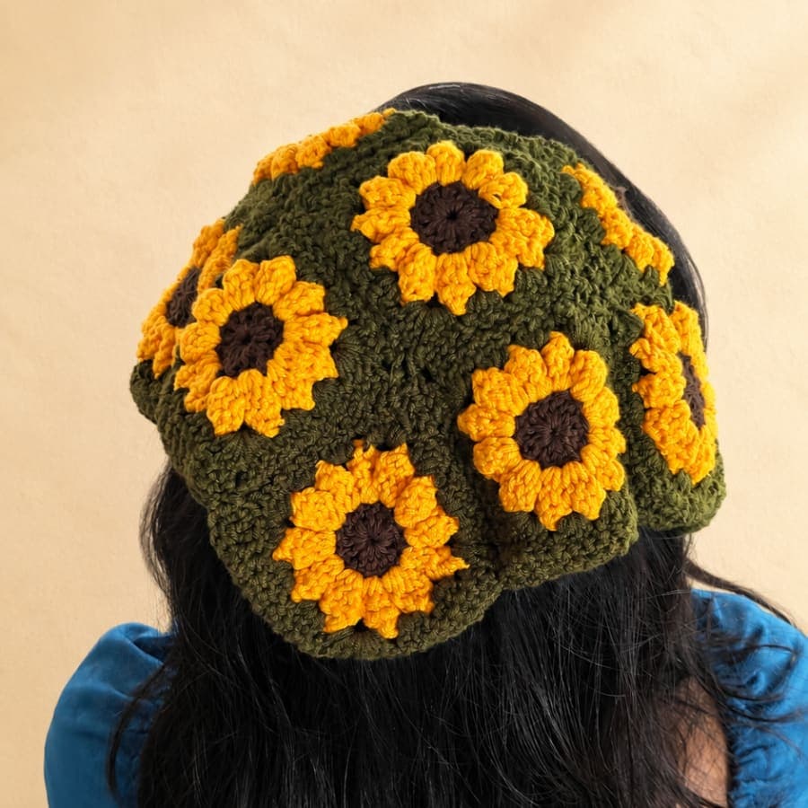 Sunflower Crochet Bandana